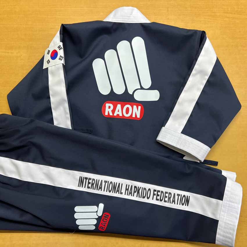 맞춤도복 곤색바탕 백색라인 10번도복 라온합기도