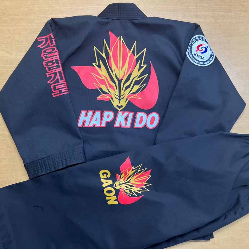 기성도복 합기도흑색 양우관가온체육관